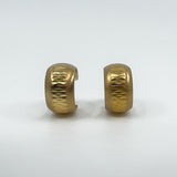 Vintage 9ct Gold Chunky Matt / Brushed Diamond Cut Hoop Earrings 375 (Birm 1977)