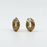 Vintage Chunky Twisted 9ct Gold Mesh Hoop Earrings 375