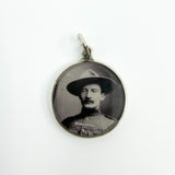 Small Antique Sterling Silver Double Sided Glass Photo Locket 925 (Birm 1899)