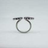 New Sterling Silver Ruby Double Angel Wings Ring 925 Size N - O