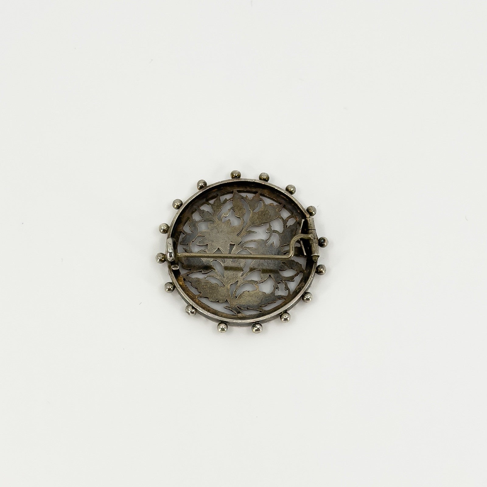 Antique Victorian Aesthetic Sterling Silver Yellow & Rose Gold Floral Brooch 925