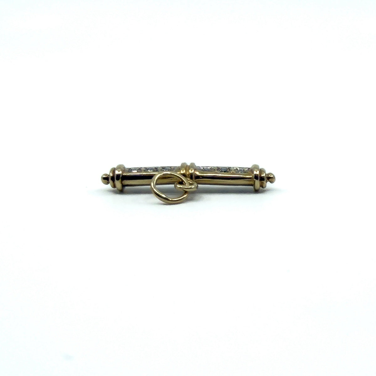 Vintage 9ct Gold Diamond T-Bar Pendant / Charm 375