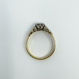 Vintage 18ct Gold & Platinum 0.20ct Diamond Solitaire Ring 750 Size N