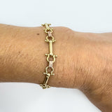 Rare Vintage 9ct Rose & Yellow Gold Horsebit Snaffle Equestrian 8.5” Bracelet