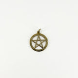 Vintage 9ct Rose Gold Engraved Pentagram / Pentacle Pendant 375 (Birm 1973)