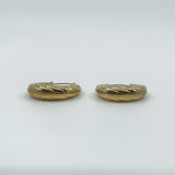 Vintage 9ct Gold Small Chunky Twisted Hoop Earrings