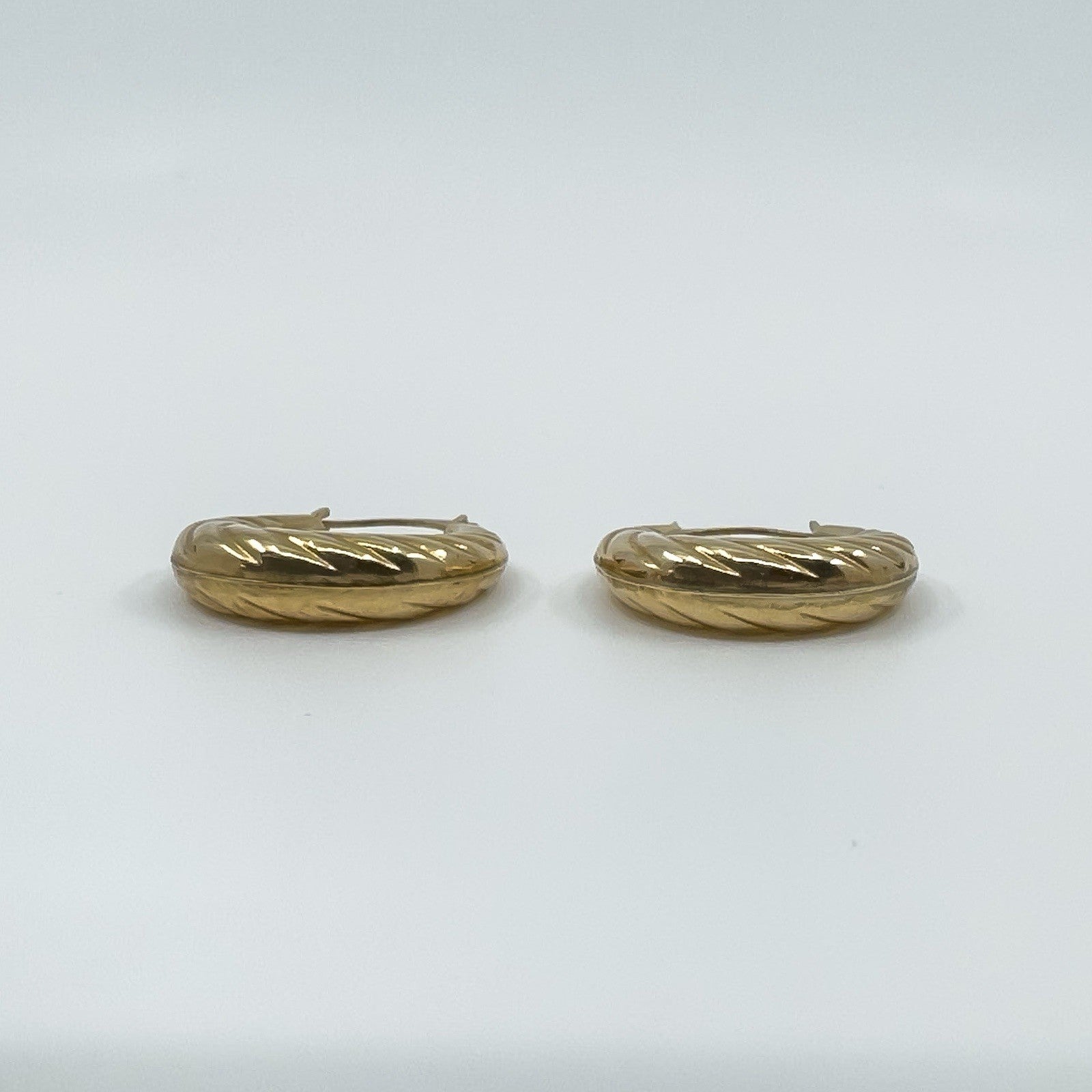 Vintage 9ct Gold Small Chunky Twisted Hoop Earrings