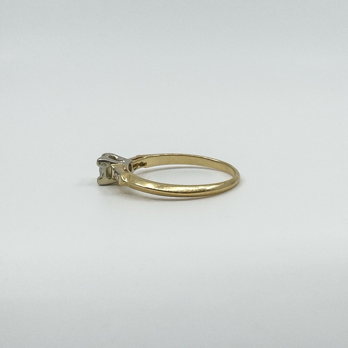 Vintage 14ct Gold 0.25ct Diamond Solitaire Ring 585 Size M 1/2