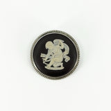 Vintage Sterling Silver Wedgewood Cupid Cherub Jasper Ware Cameo Brooch 925