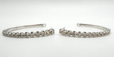 10ct White Gold Large Diamond Hoop Earrings