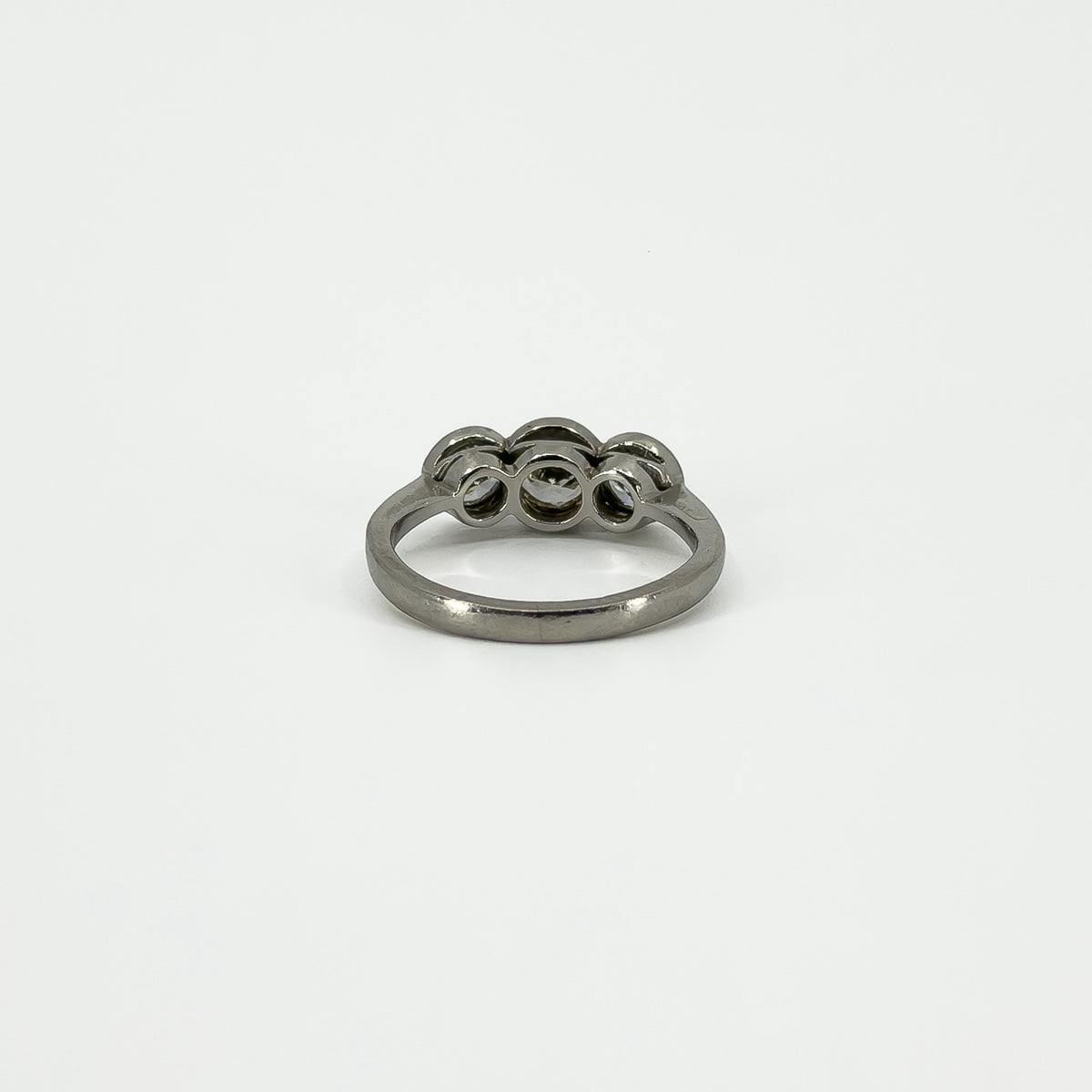 Vintage Platinum 1.60ct Diamond Trilogy Ring 950 Size L