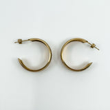 Large Vintage 9ct Gold Matt Diamond Cut Hoop Earrings