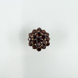 Large Vintage 9ct Gold Garnet Cocktail Cluster Ring Size L