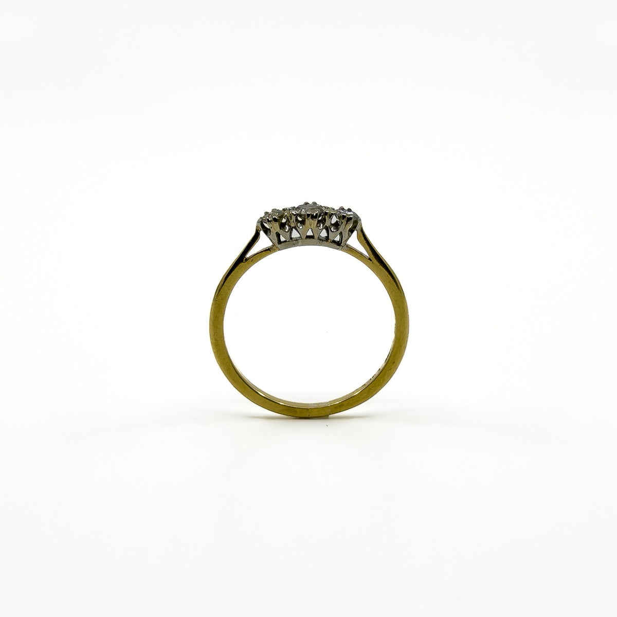 Vintage 18ct Gold 0.30ct Diamond Trilogy Ring 750 Size Q