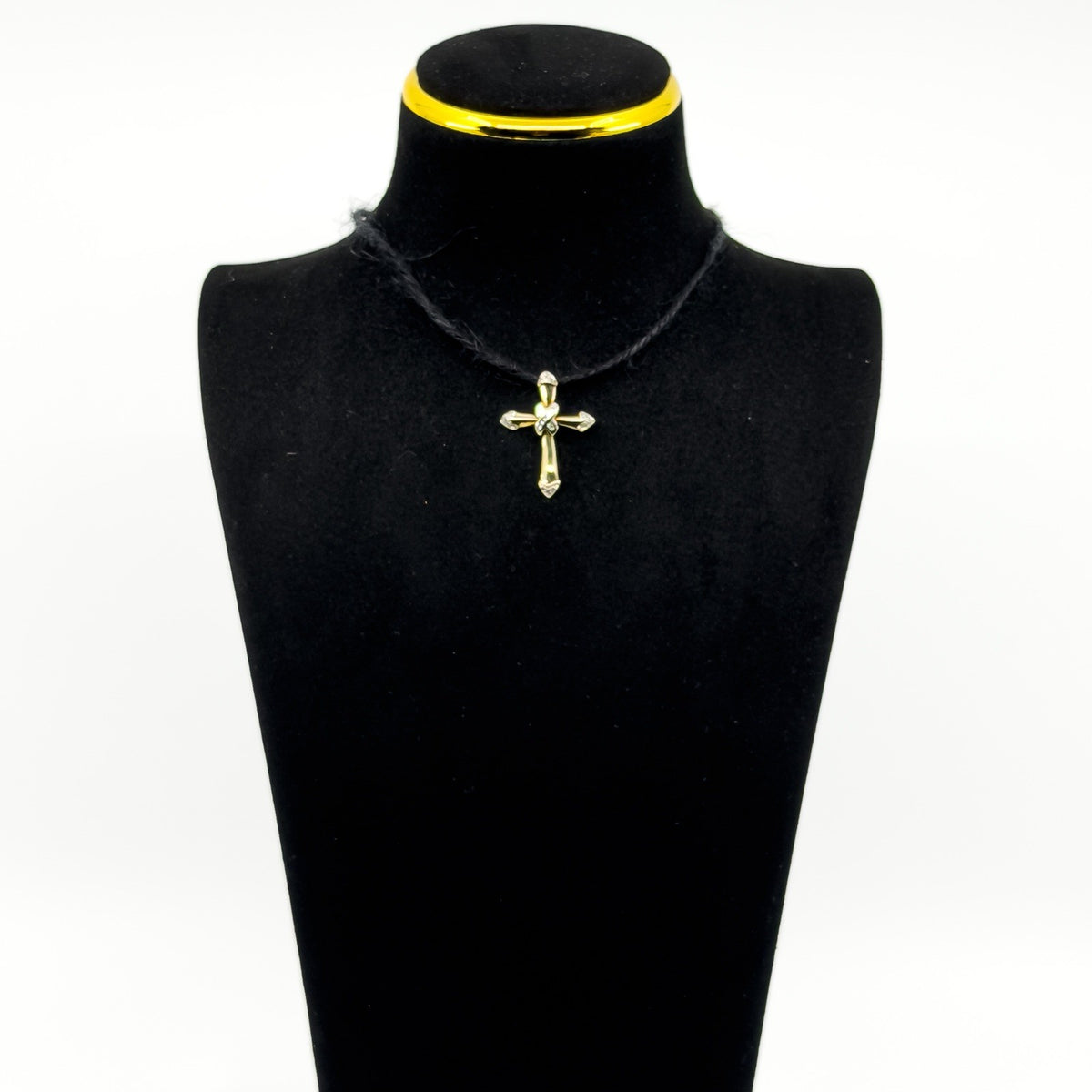 Vintage 9ct Gold Diamond Christian Cross Pendant 375