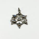 Large Ornate Vintage Sterling Silver Moonstone Pendant 925