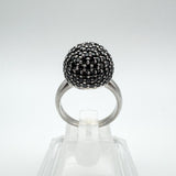 Chunky Black CZ Disco Ball Ring Size N - O Heavy 7g
