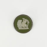 Vintage Sterling Silver Wedgewood Green Jasper Ware Cameo Brooch 925