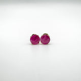 14ct Gold 1ct Ruby Solitaire Stud Earrings