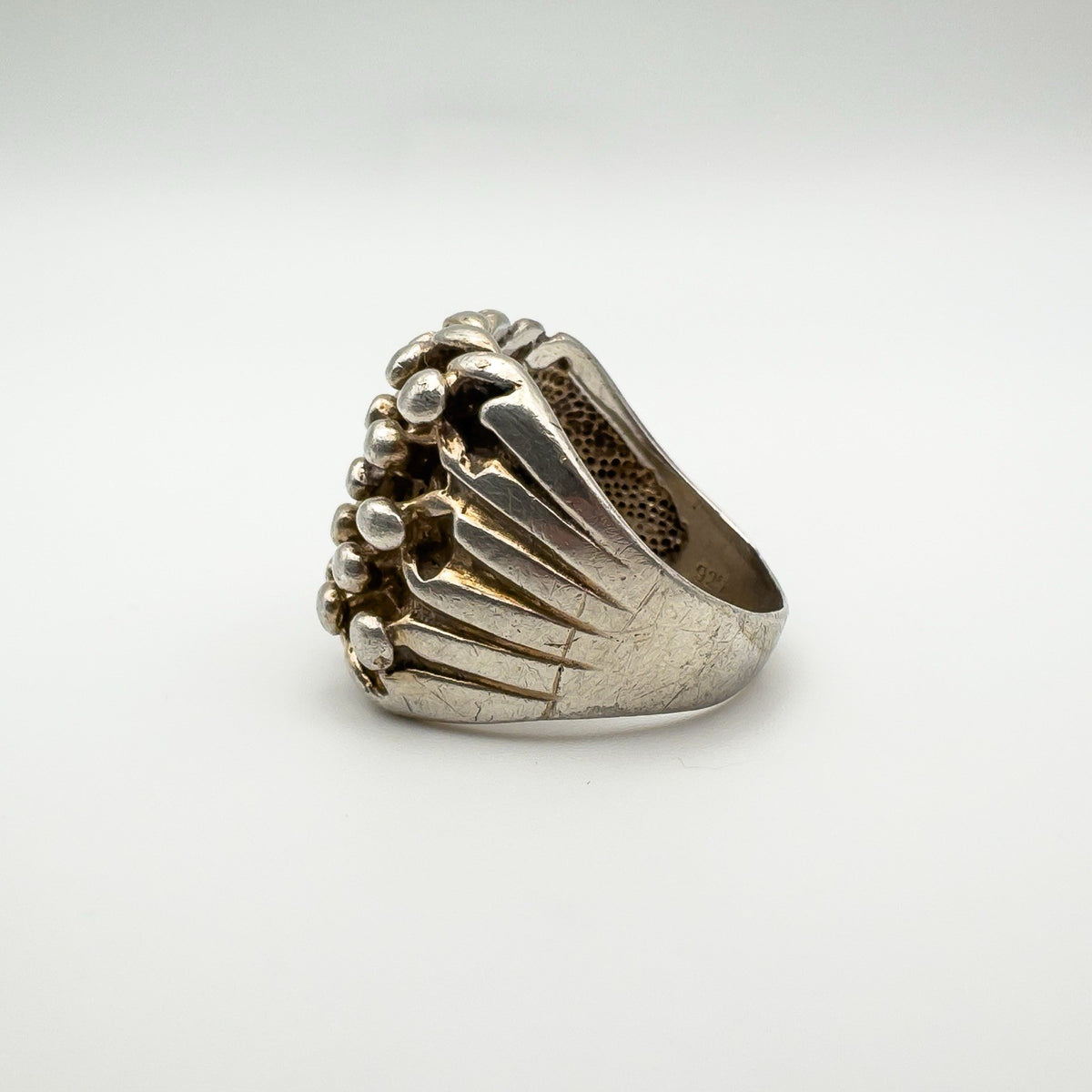 Chunky Vintage 5 Row Keeper Ring in Sterling Silver Size W - X Unisex Heavy 15g