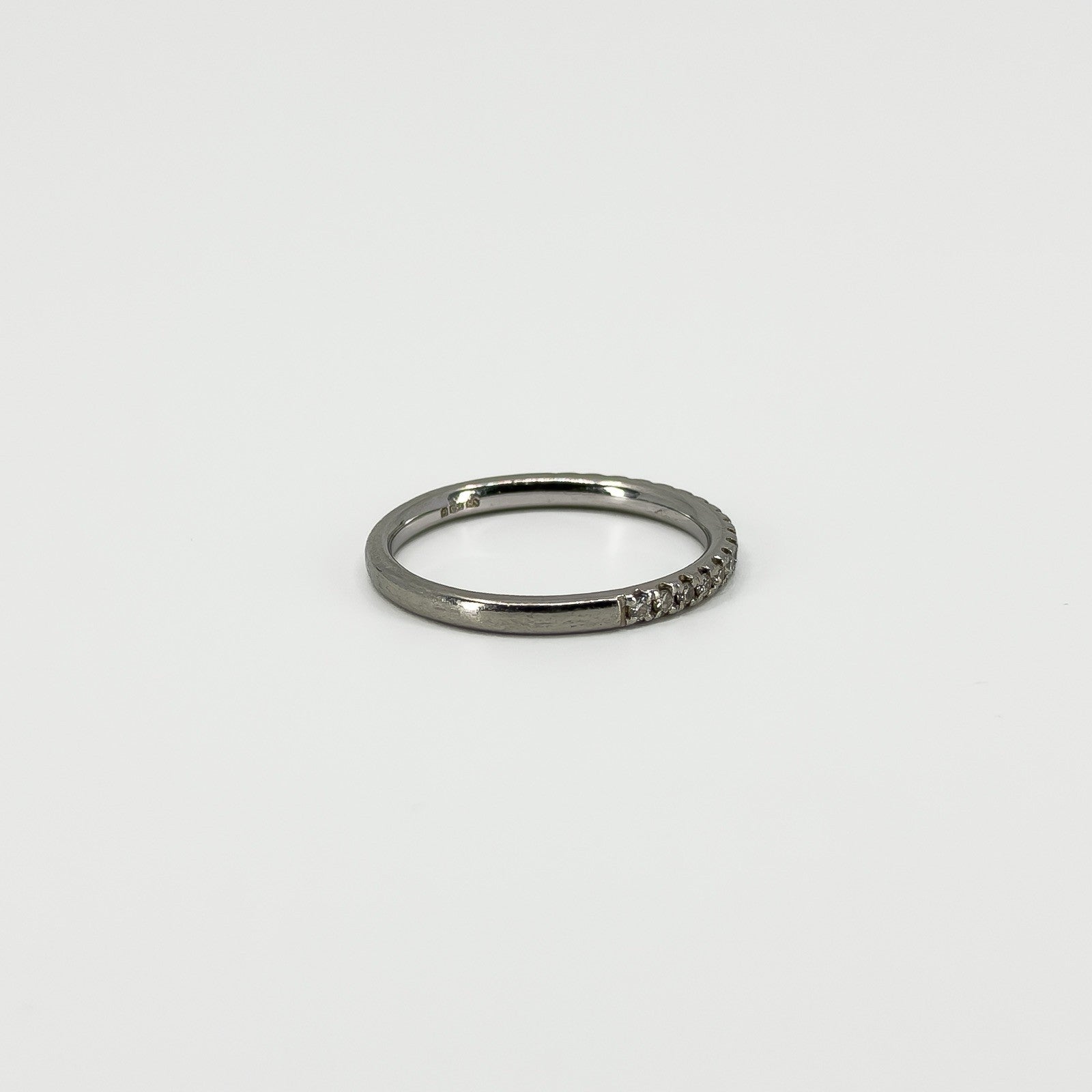 Skinny Platinum 0.28ct Diamond Eternity Band / Ring 950 Size P - Q