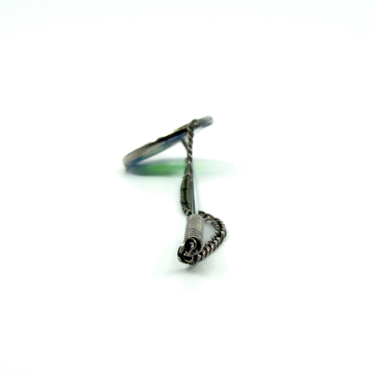 Vintage Sterling Silver Floral Murano Glass Millefiori Brooch / Stick Pin 925