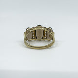 Huge Vintage 9ct Gold Chunky Smokey Quartz Trilogy Size T - U