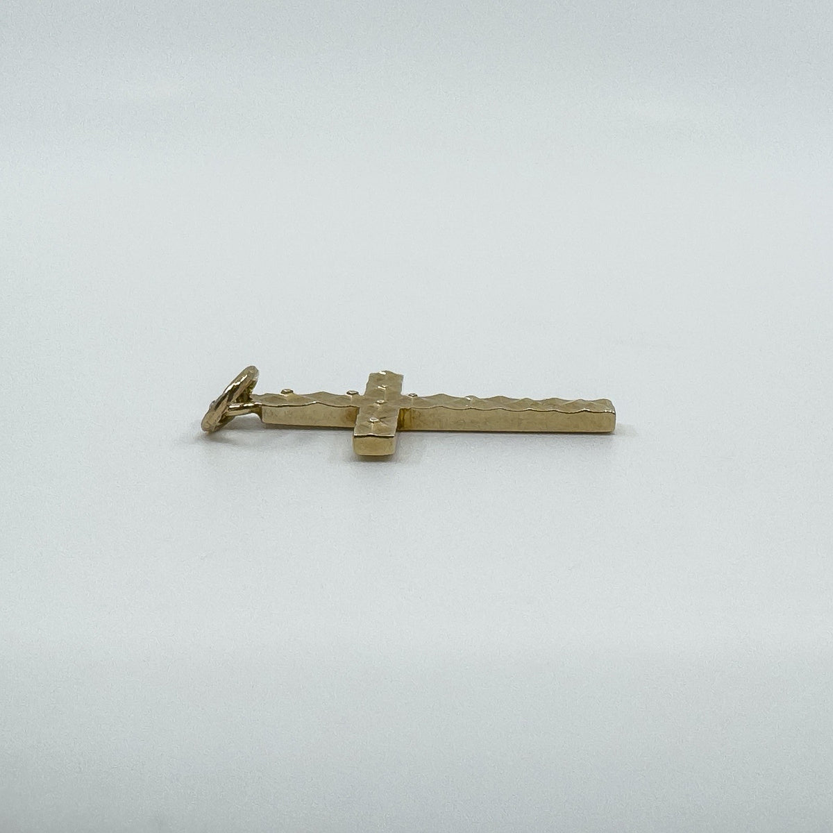 Vintage 9ct Gold Diamond Cut Christian Cross Pendant / Charm 375 Reversible 3d
