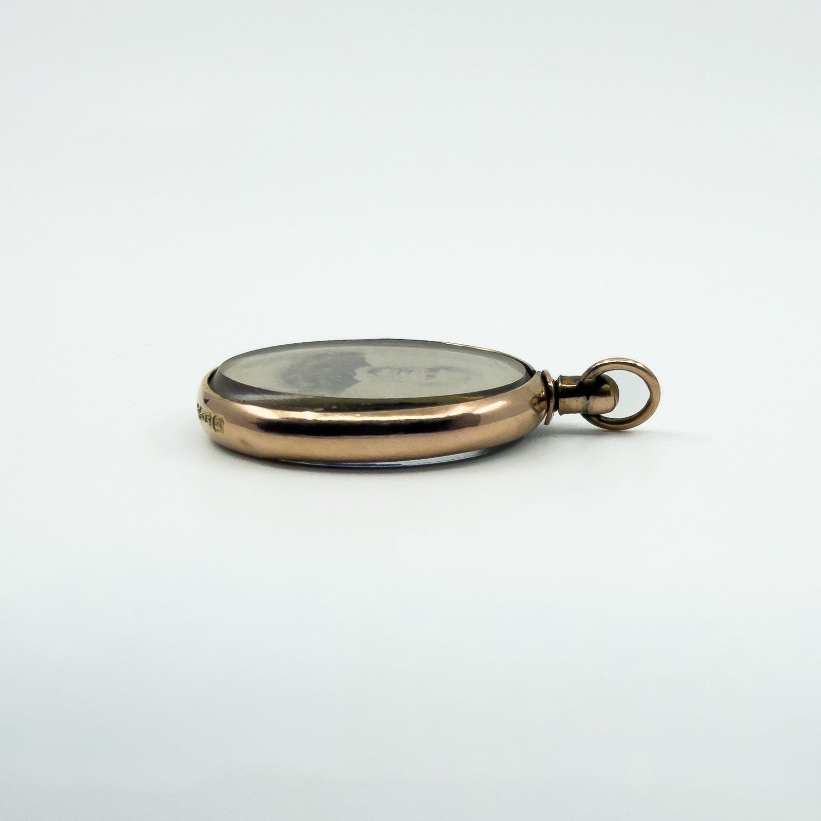 Antique 9ct Rose Gold Double Sided Glass Photo Locket 375 Chester 1902