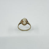Vintage 9ct Gold Small Left Facing Carved Cameo Ring 375 Size P