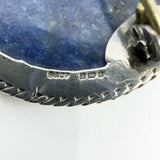 Large Vintage Sterling Silver Blue Agate Brooch 925 (Birm 1989)