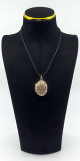 Vintage 9ct Rose Gold Large Chunky Oval Engraved Open Work Locket Pendant 375