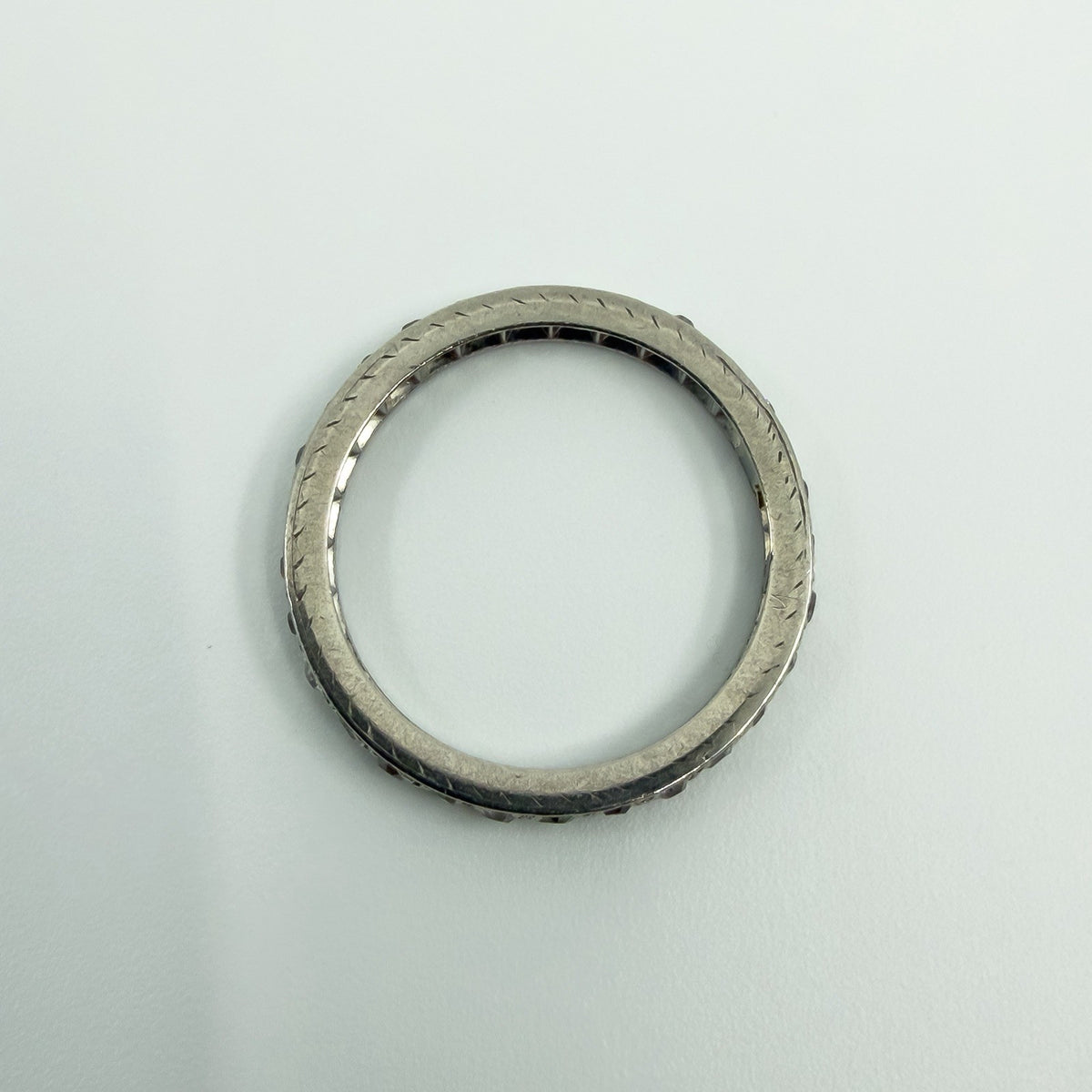 Antique Platinum Old Cut Diamond Full Eternity Band / Ring Size L - M
