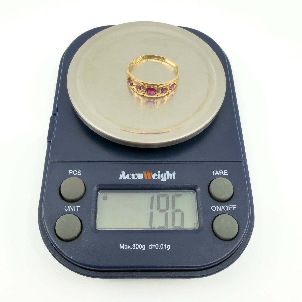 Rare Antique 15ct Rose Gold Natural Ruby Ring 625 Size M (Birm 1881)