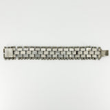 RARE Antique Victorian Sterling Silver Floral Engraved Book Chain Bracelet 925