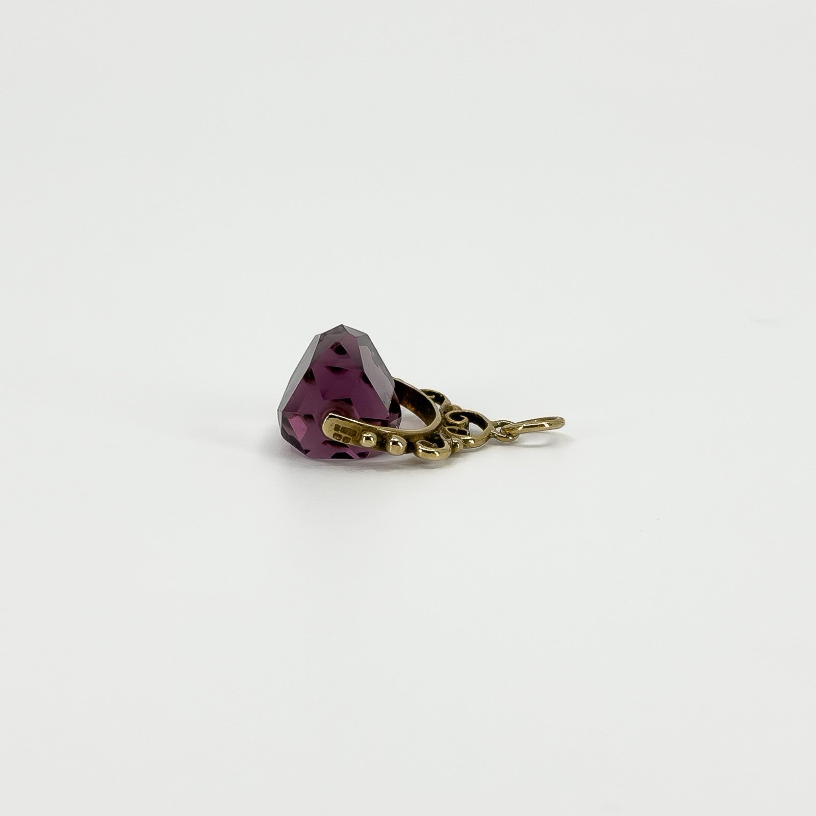 Vintage 9ct Gold Spinning Amethyst Fob / Pendant / Charm 375 (Birm 1965)