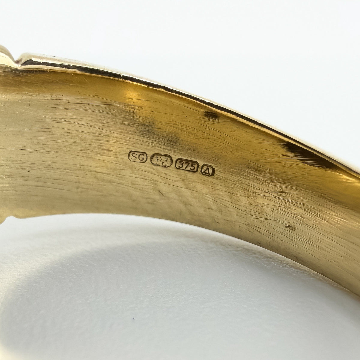 Vintage 9ct Gold Signet Ring 375 Size T - U 375 UNISEX Art Deco Style
