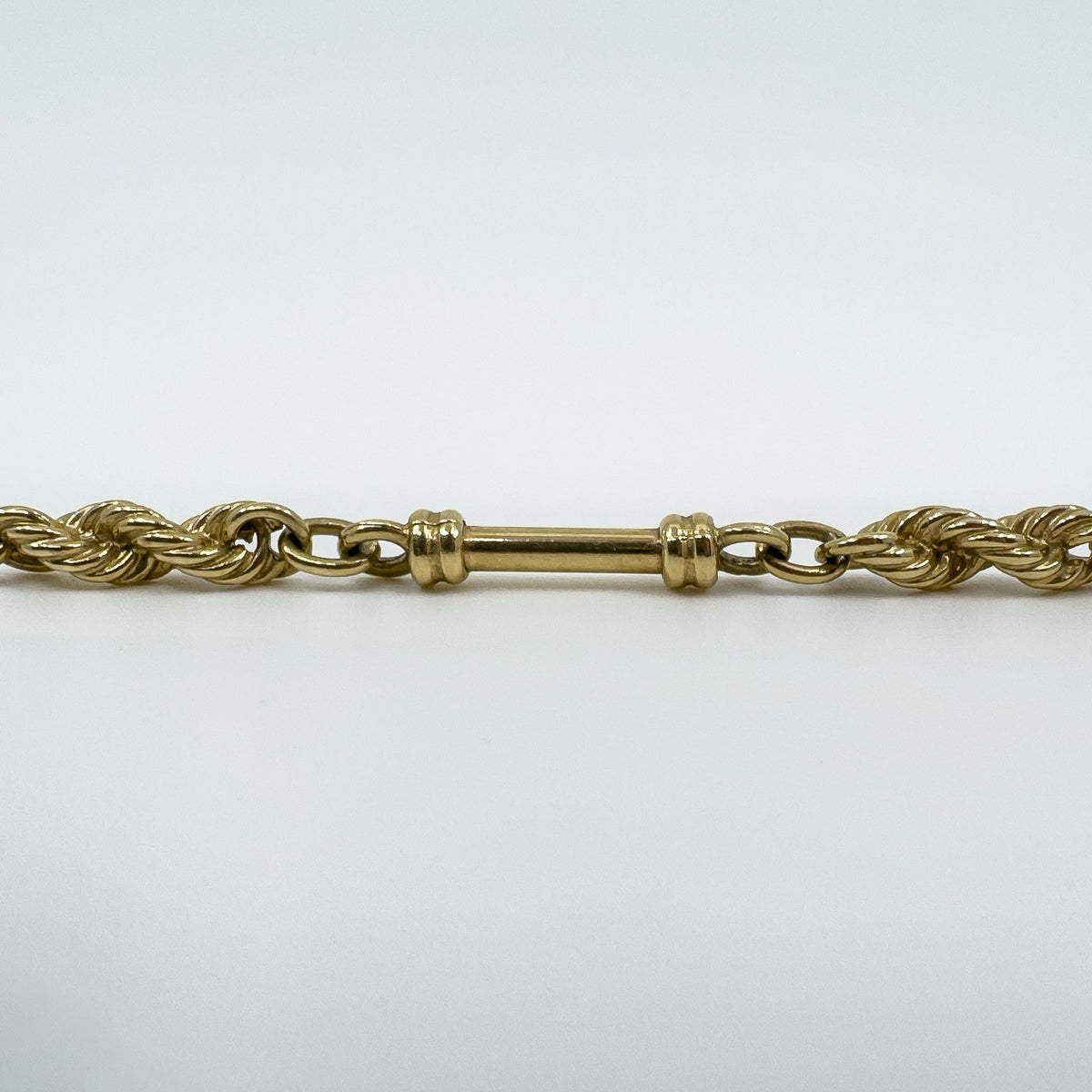 Vintage 9ct Gold 24” Bar & Twisted Links Chain / Necklace 37.5g Fancy Link 1992