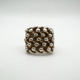 Chunky Vintage 5 Row Keeper Ring in Sterling Silver Size W - X Unisex Heavy 15g