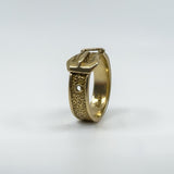 Vintage 9ct Gold Buckle Ring Size N (London 1970)