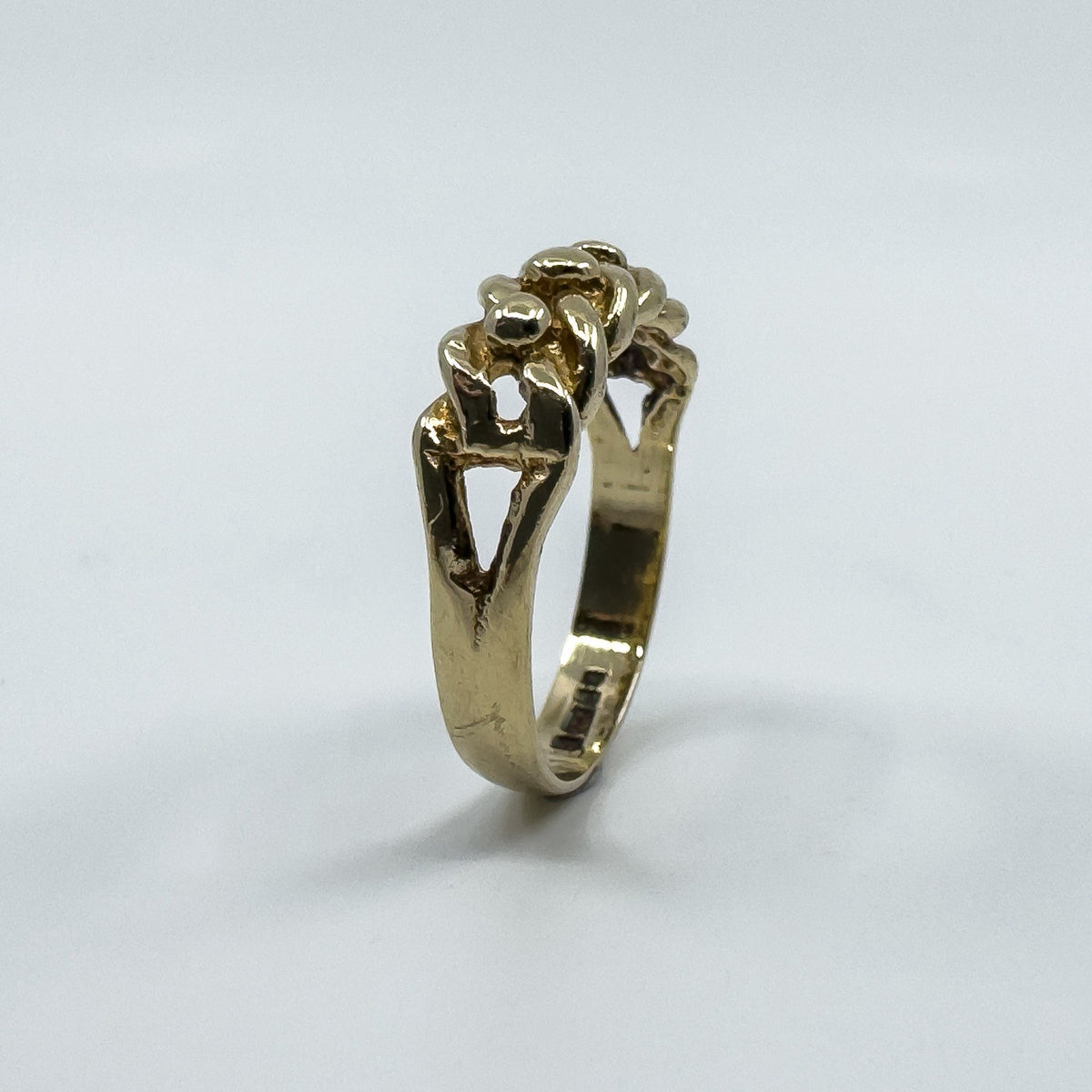 Vintage 9ct Gold Single Row Keeper Ring 375 Size L (London 1979)
