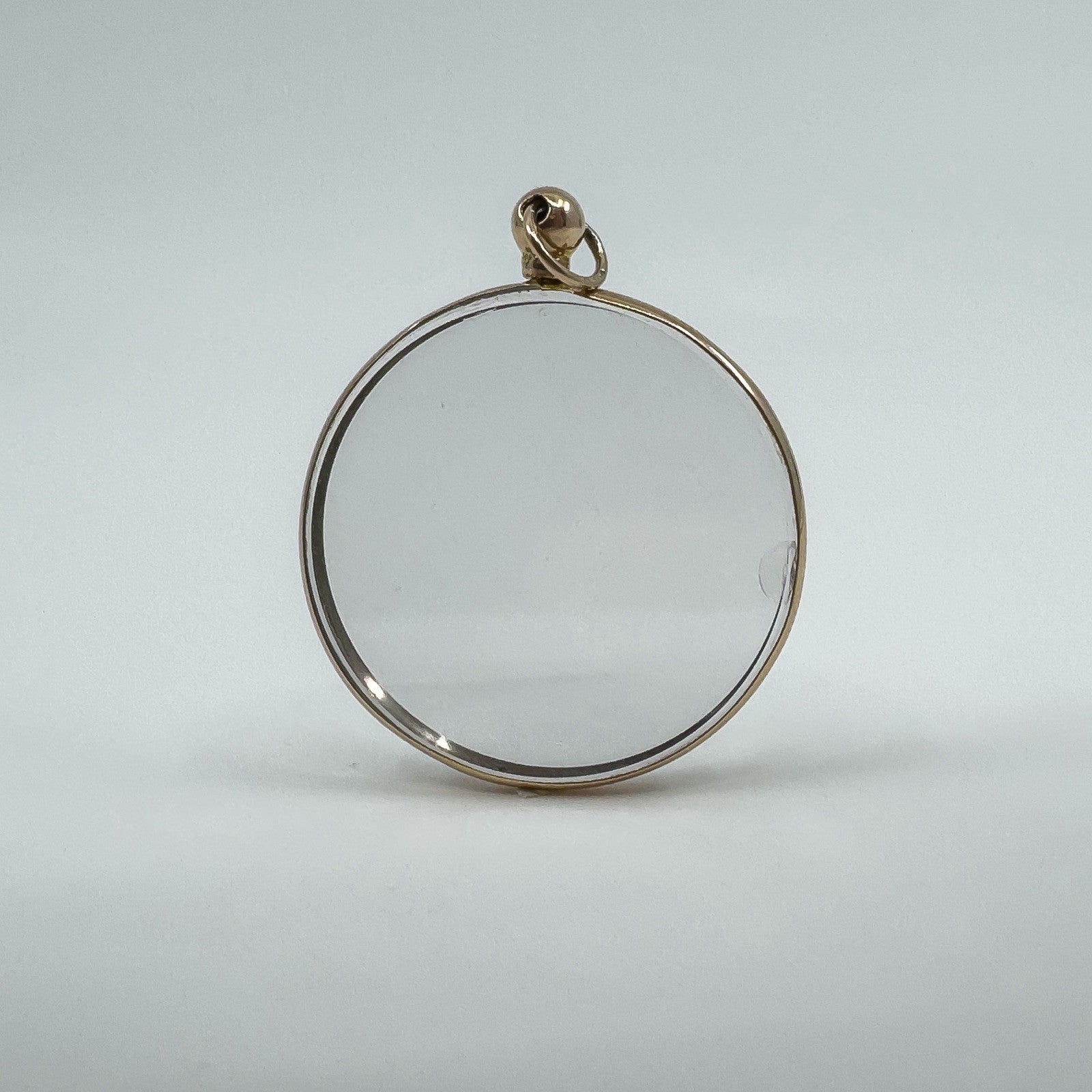 Large Antique 9ct Gold Double Sided Glass Photo Locket 375