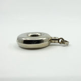 Unusual Chunky Vintage Sterling Silver Round Perfume / Poison Bottle Pendant 925