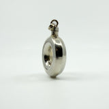 Unusual Chunky Vintage Sterling Silver Round Perfume / Poison Bottle Pendant 925