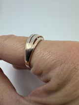 9ct - 10ct Rose Gold Diamond Band / Ring 375 Size P