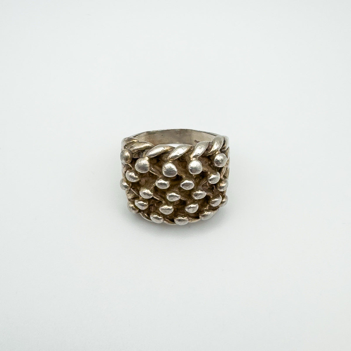 Chunky Vintage 5 Row Keeper Ring in Sterling Silver Size W - X Unisex Heavy 15g