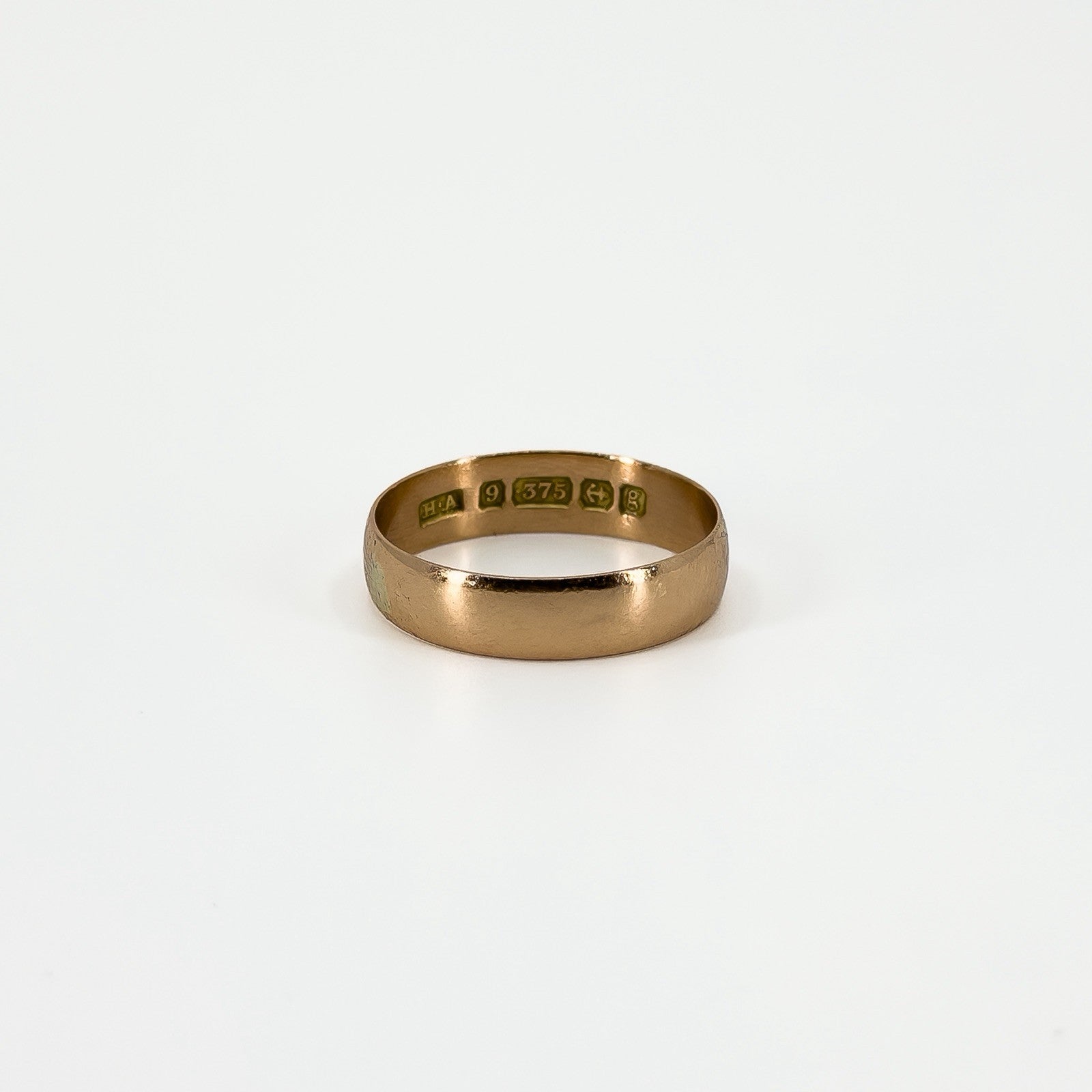 Antique Edwardian 9ct Rose Gold Full Band / Ring 375 Size O - P(Birm 1906)