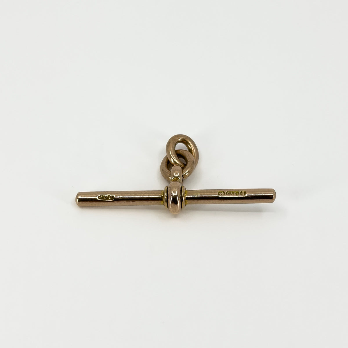 Large Antique 9ct Rose Gold T-Bar Pendant / Charm 375