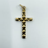 Vintage 9ct Gold Diamond Cut Christian Cross Pendant / Charm 375 Reversible 3d