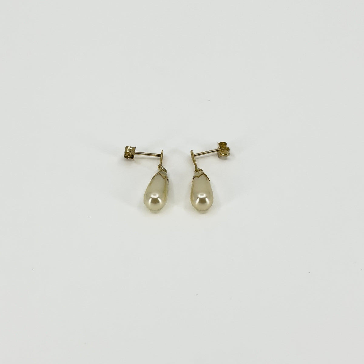 Vintage 9ct Gold Pearl Drop Earrings 375